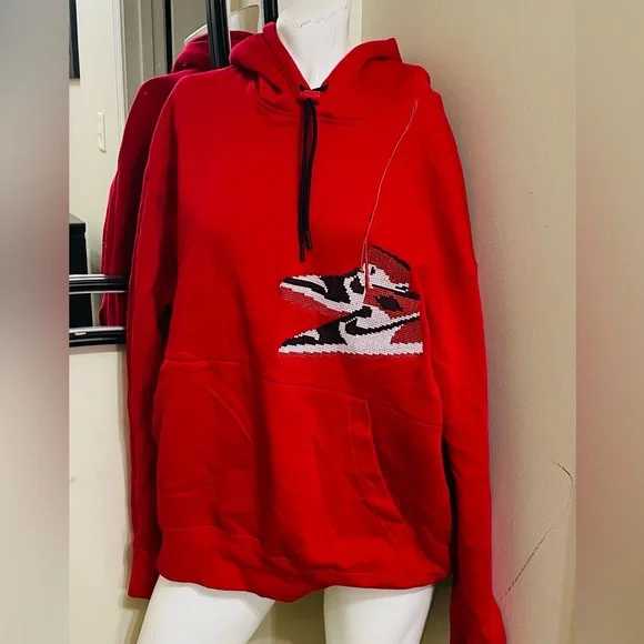 Jordan Red Hoodie with Logo - Picture 1 of 4
